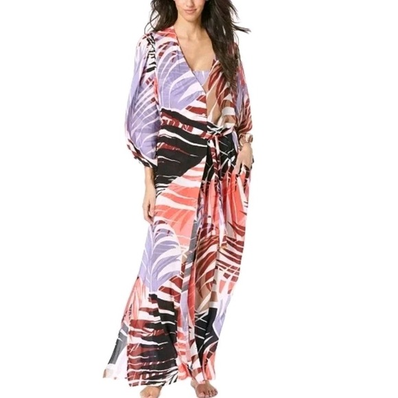 Vince Camuto Other - Vince Camuto Women's Printed Button-Front Cover-up Caftan, Multi, Medium